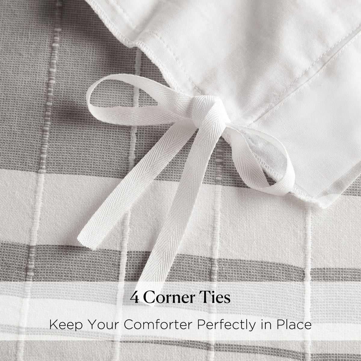 Morgan 5 Piece Cotton Jaquard Duvet Set - White/Grey