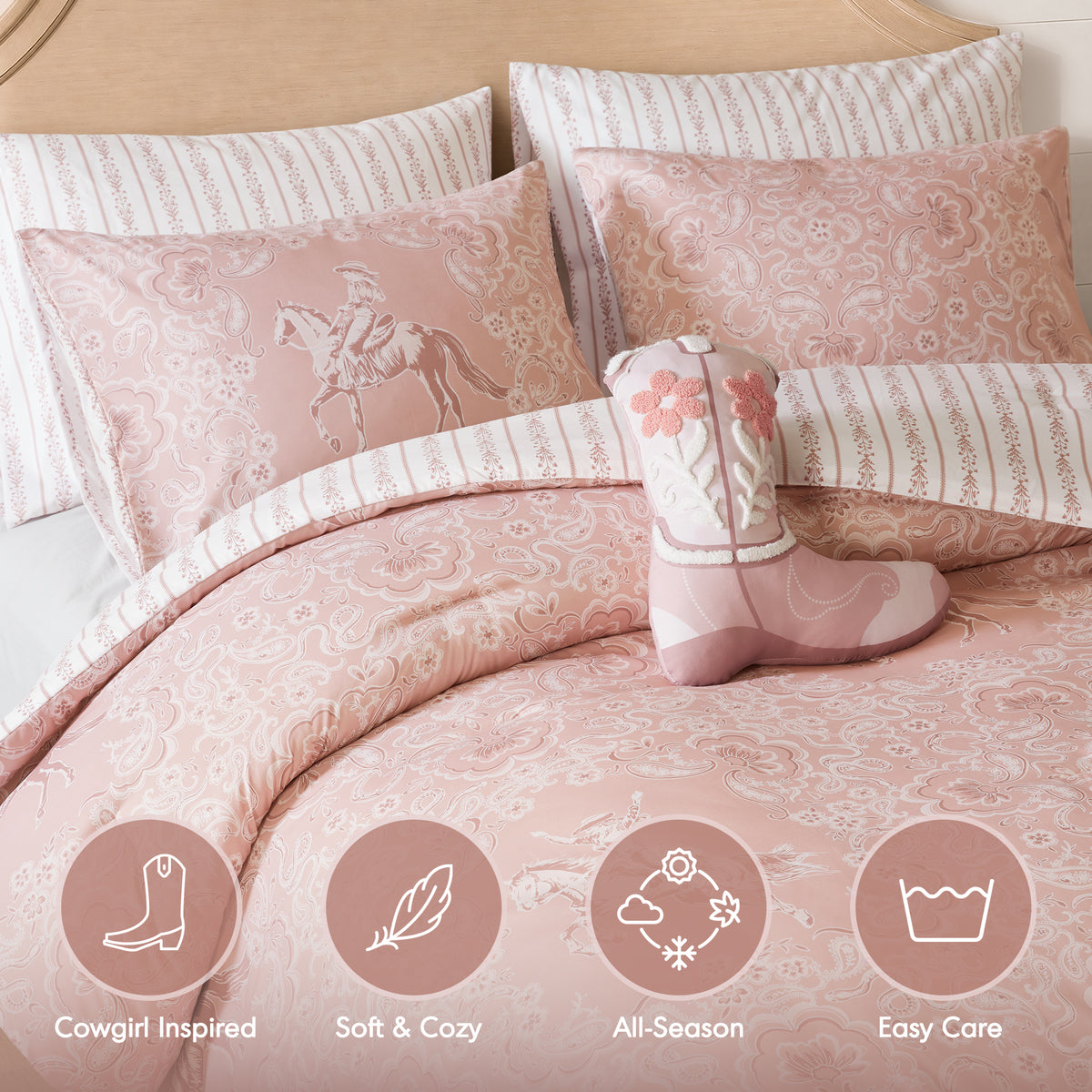 Jesse Comforter Set - Pink