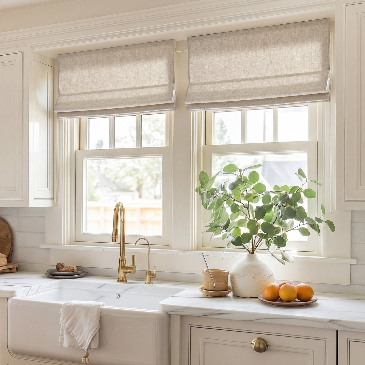 Mira Cordless Roman Shade - Neutral