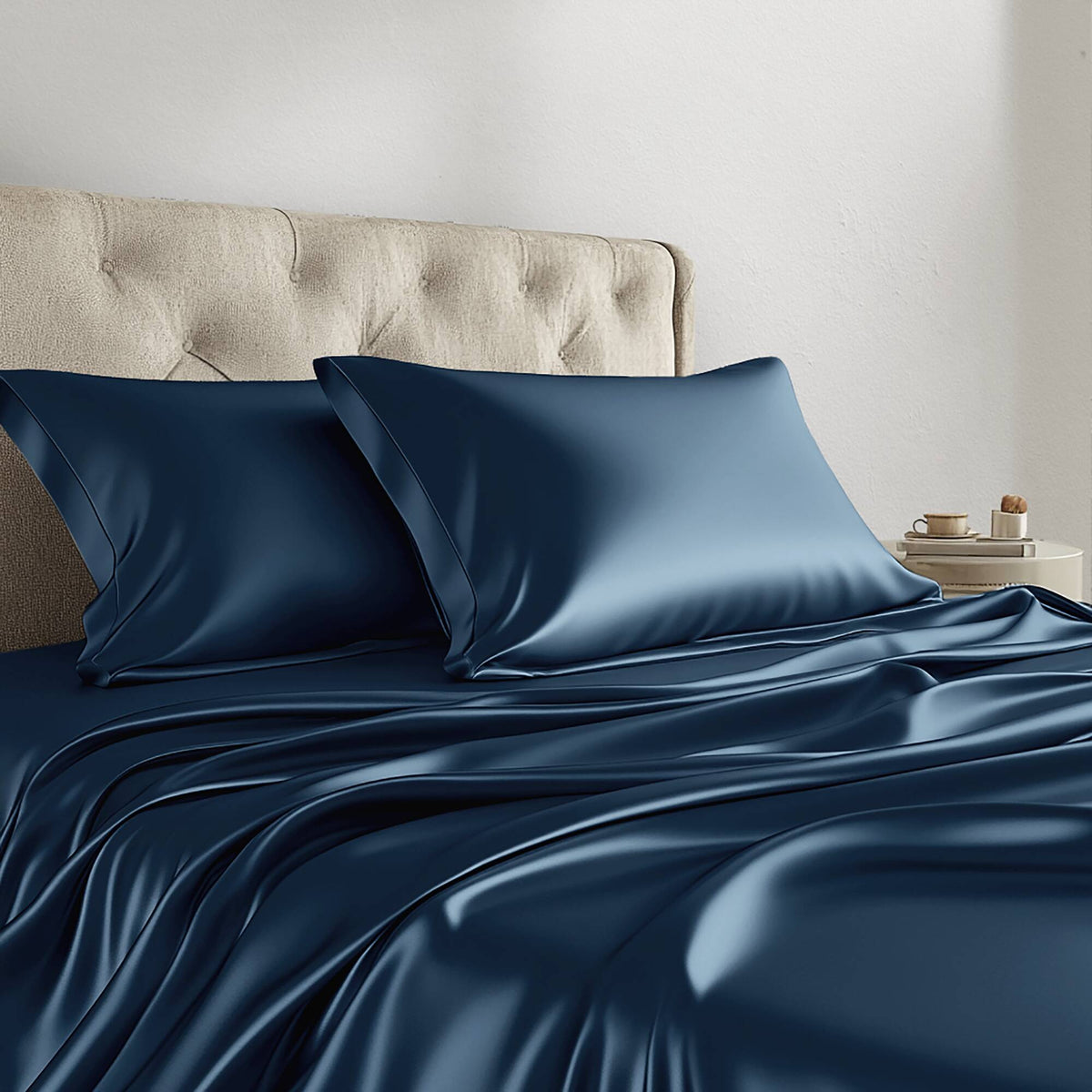 Satin Luxury Sheet Set - Midnight Blue