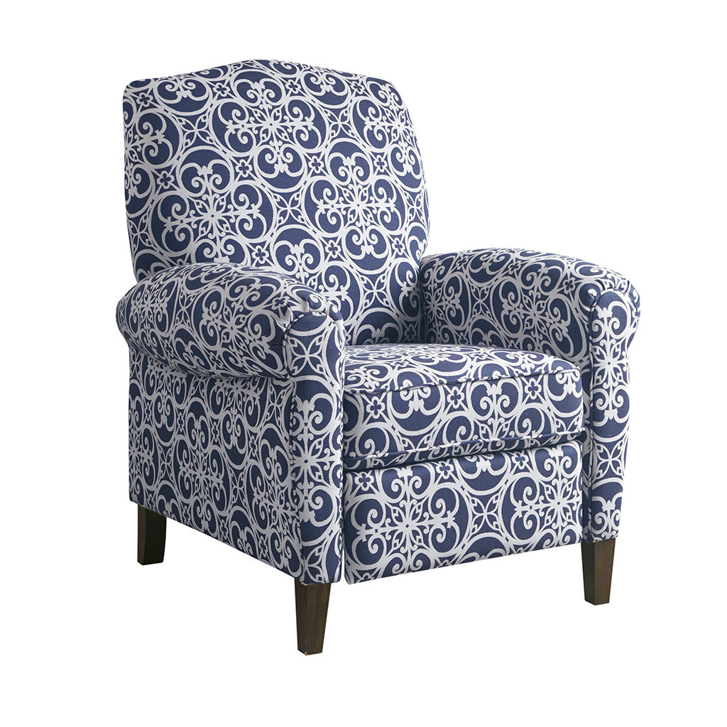 Kirby Push Back Recliner - Navy Multi