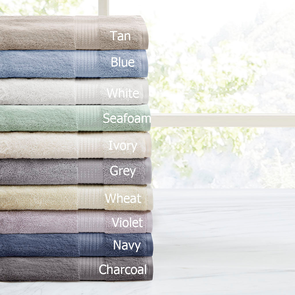 Organic 6 Piece Organic Cotton Towel Set - Blue