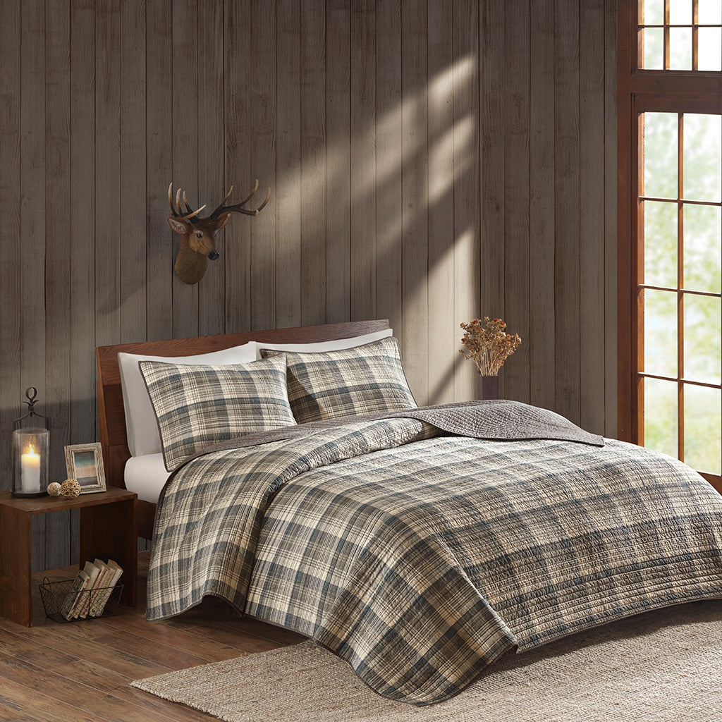 Tasha 100% Cotton Oversized Quilt Mini Set - Tan