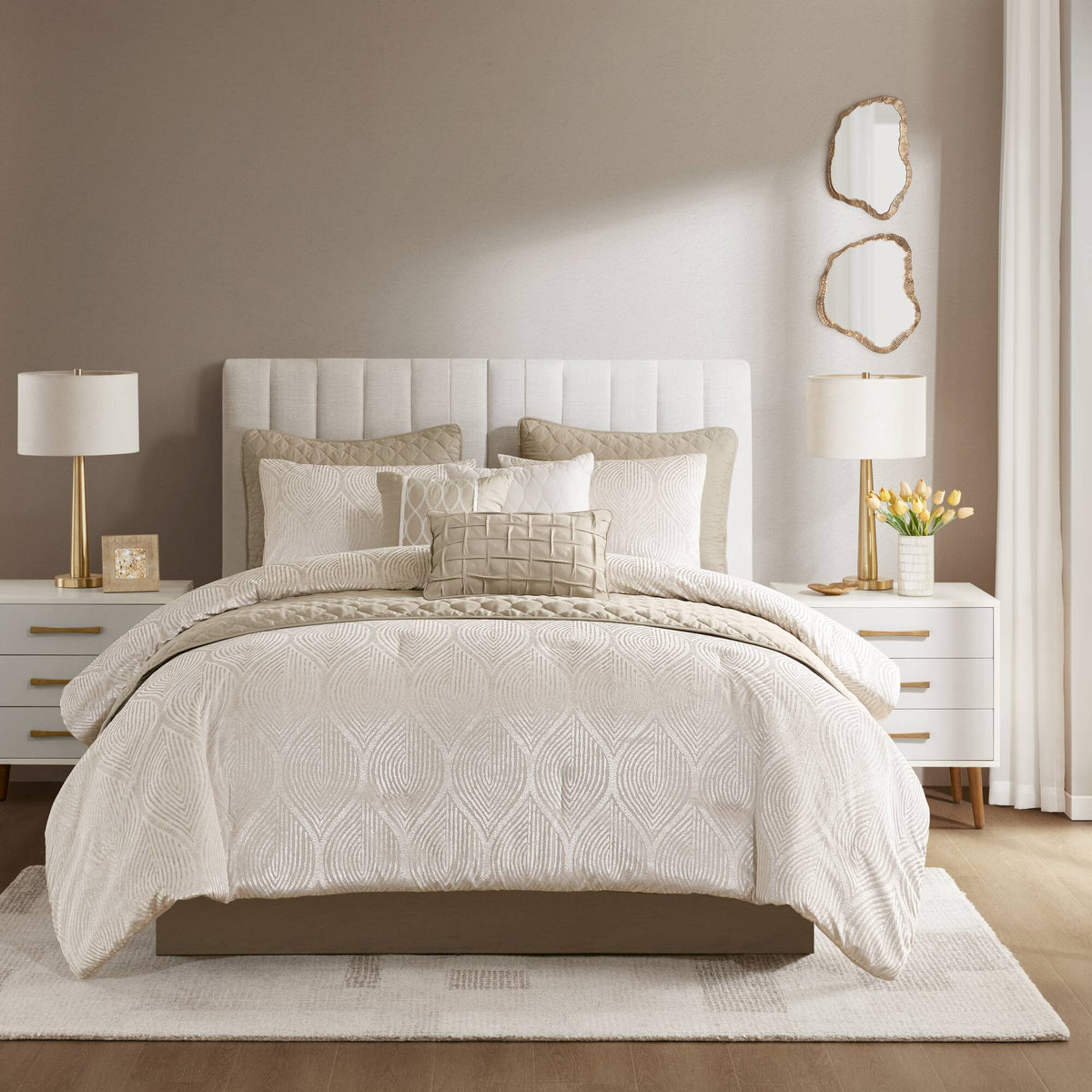 Nocturne Comforter Set - Champagne