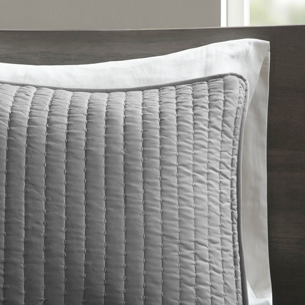 Keaton Quilt Set - Grey