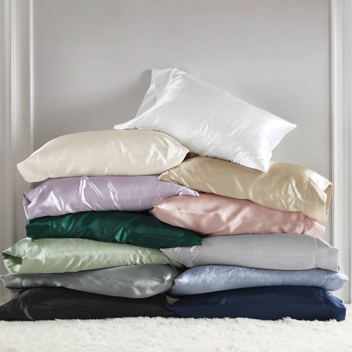 Satin Luxury 2 PC Pillowcases - White