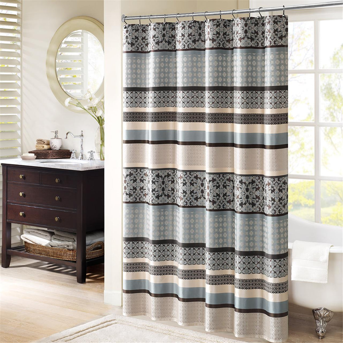 Princeton Jacquard Shower Curtain - Blue