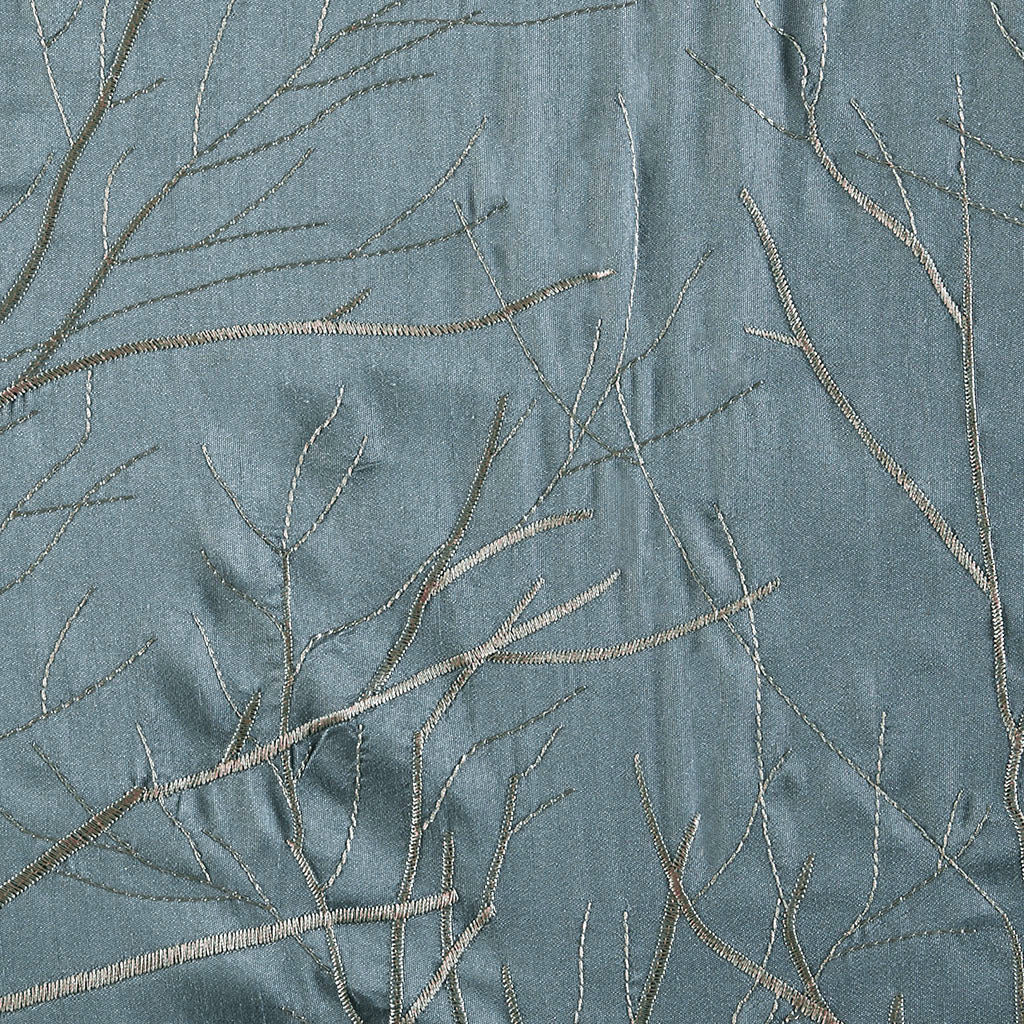 Andora Faux Silk Embroidered Window Valance - Blue