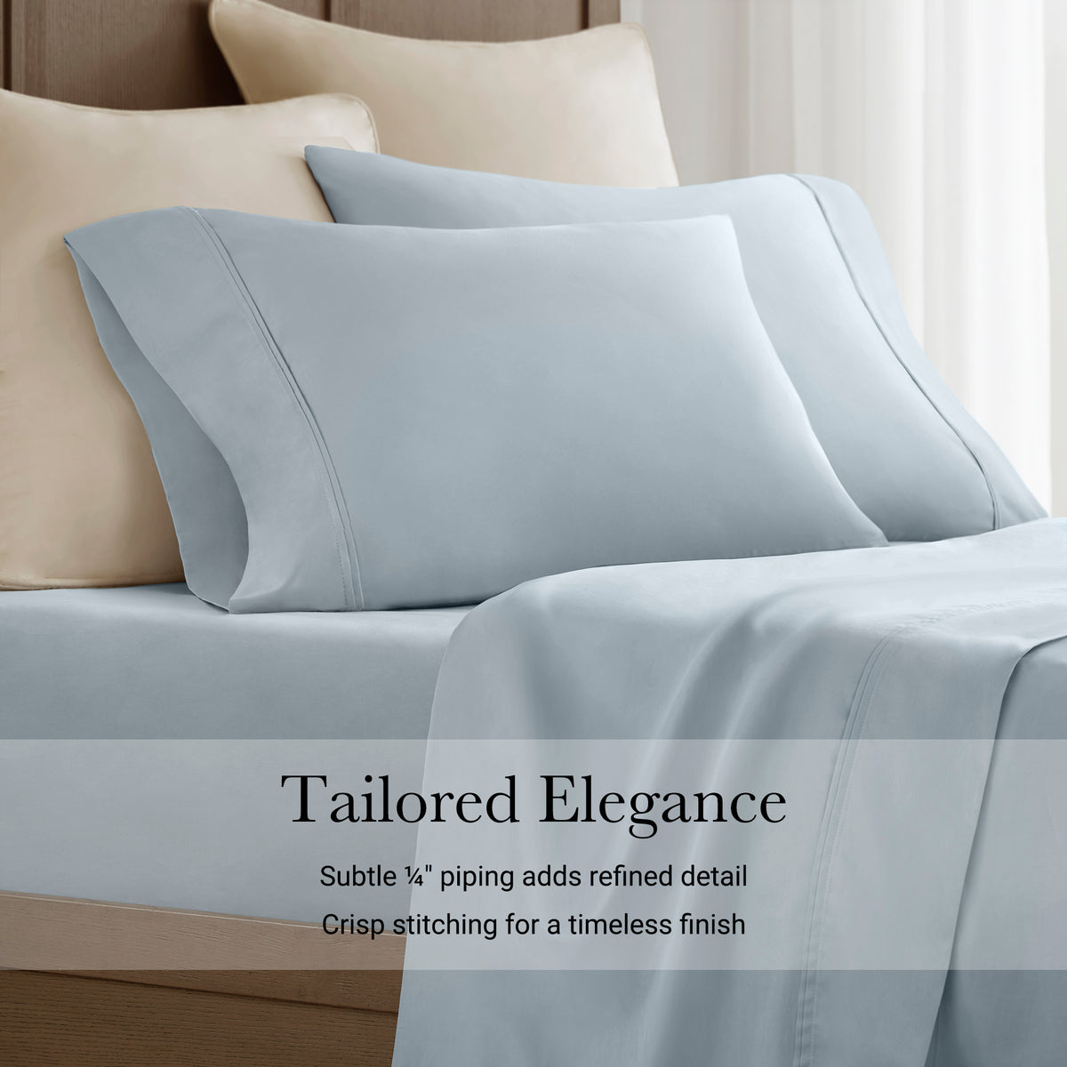 100% Egyptian Cotton Sateen Sheet Set - Blue