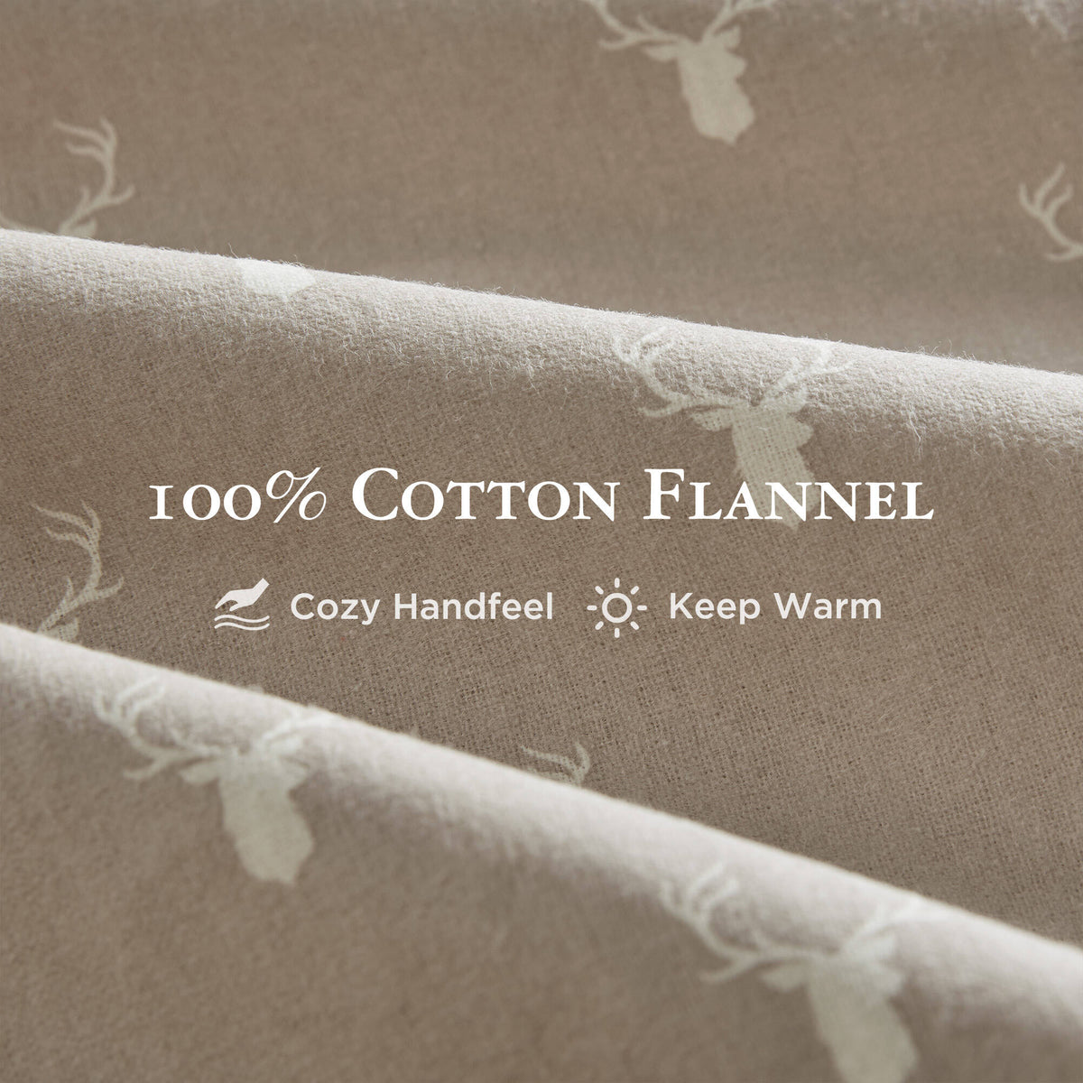 Cotton Flannel Sheet Set - Stag Head