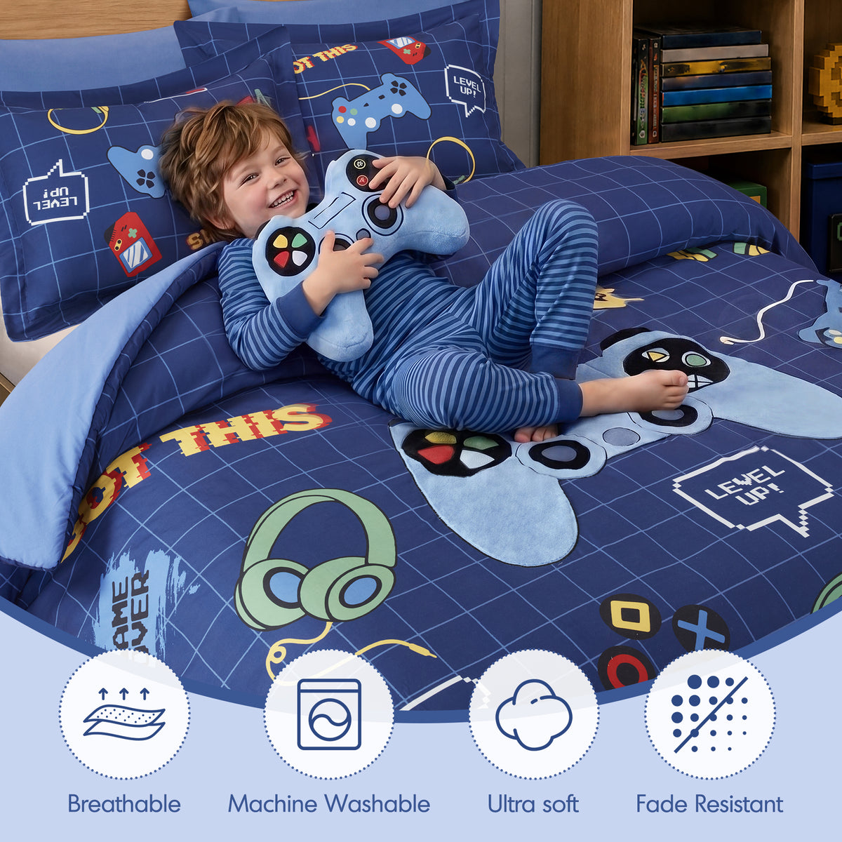 Game Comforter Set - Navy