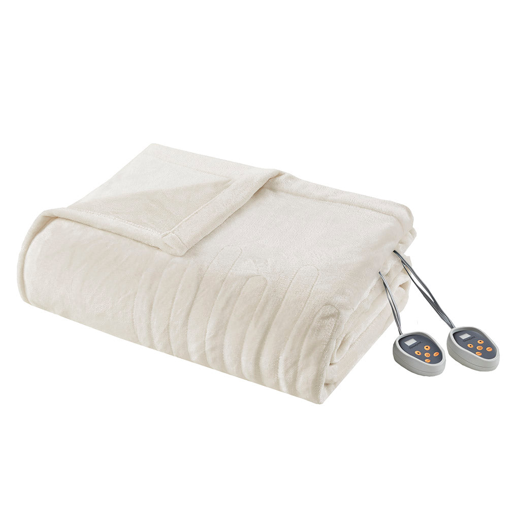 Plush Heated Blanket - Ivory
