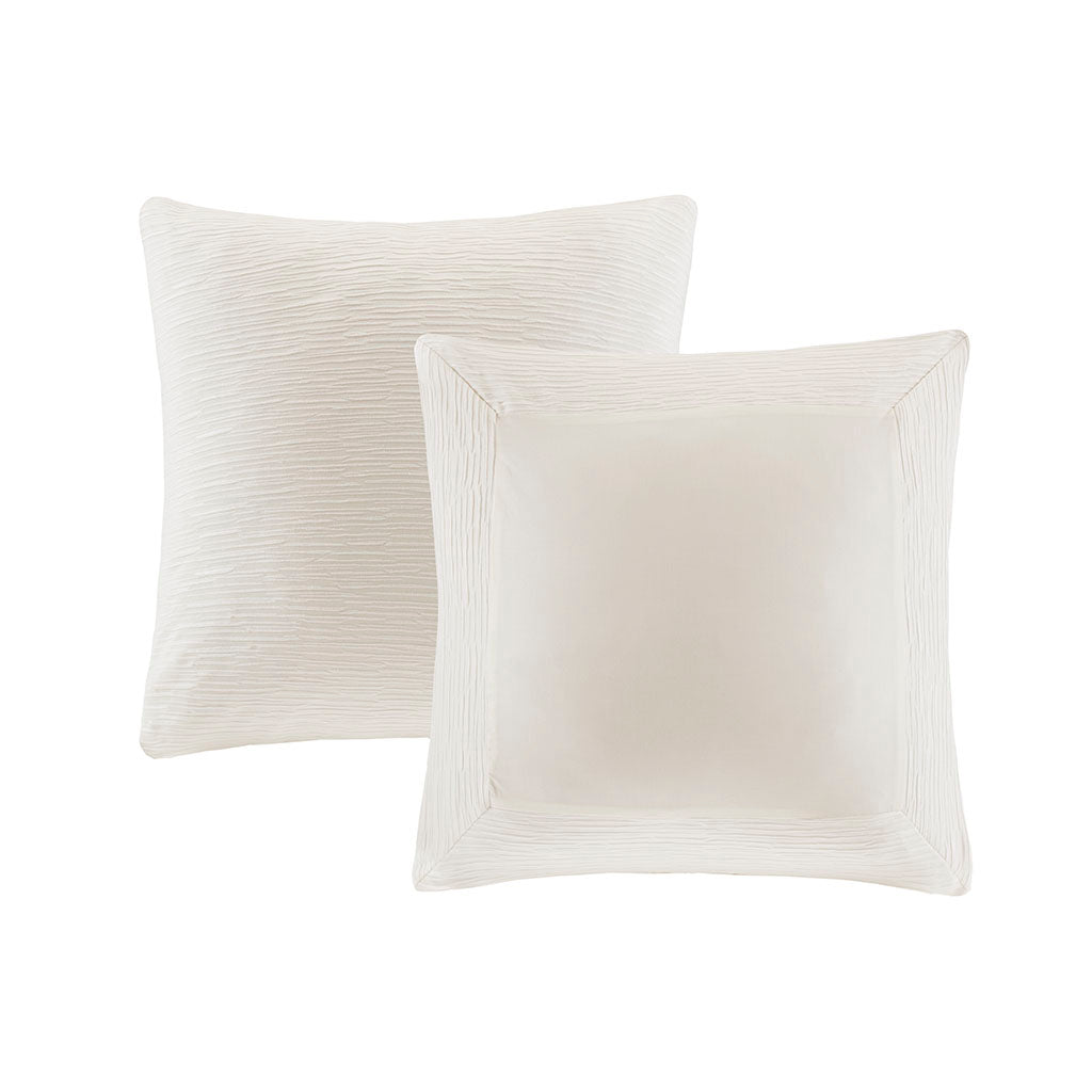 Hanae Cotton Blend Yarn Dyed Euro Sham - White