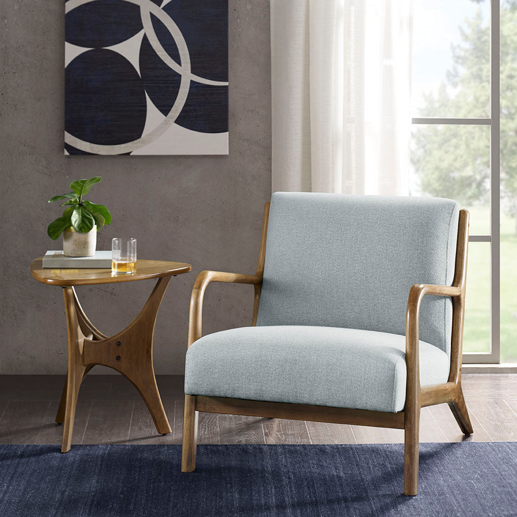 Novak Mid-Century Modern Accent Armchair - Light Blue