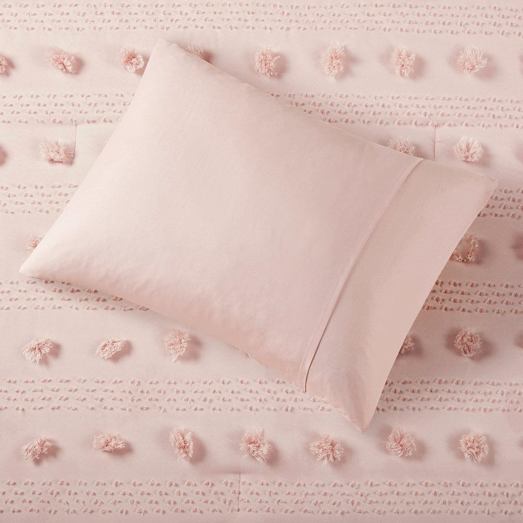 Lucy Clip Jacquard Comforter Set - Pink