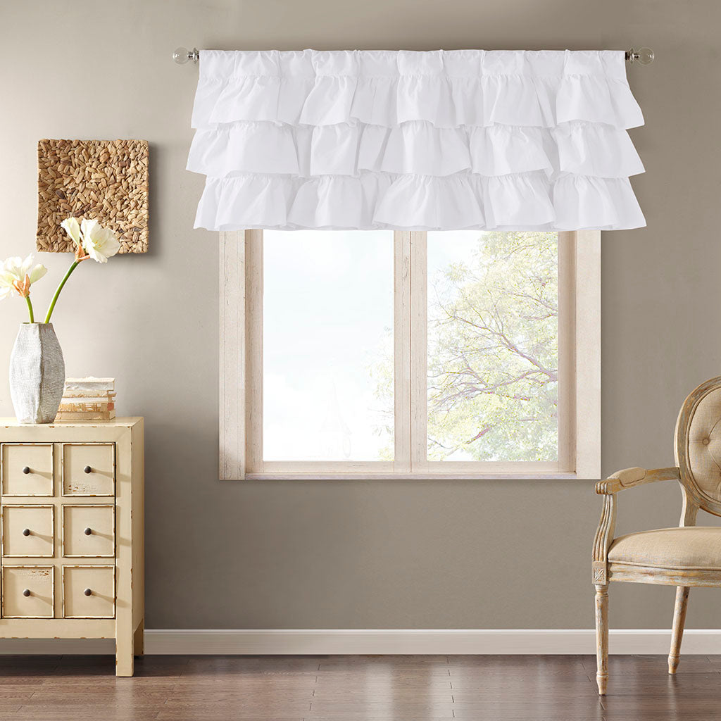 Anna Cotton Oversized Ruffle Valance - White