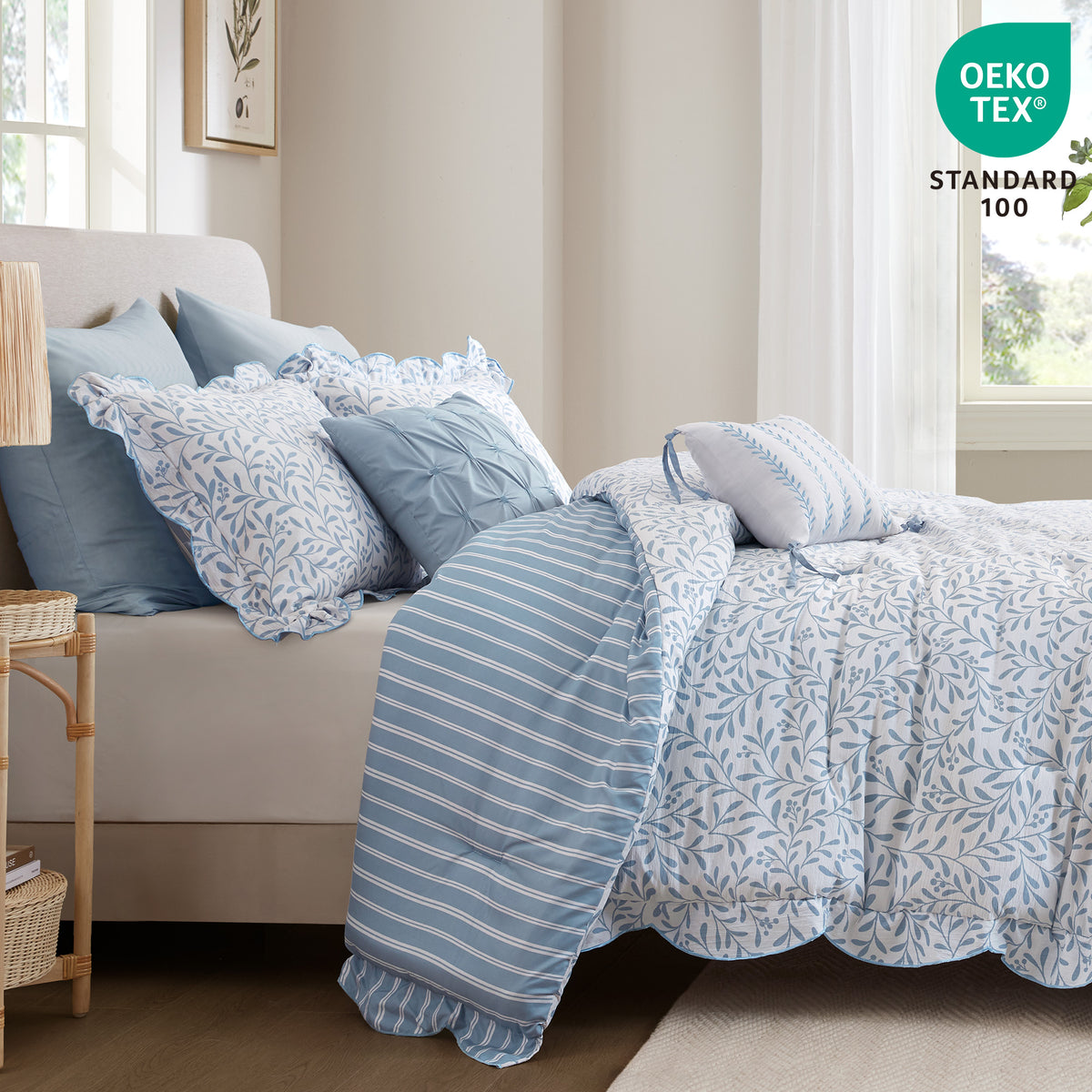 Darcy 5 Piece Print Comforter Set - Blue