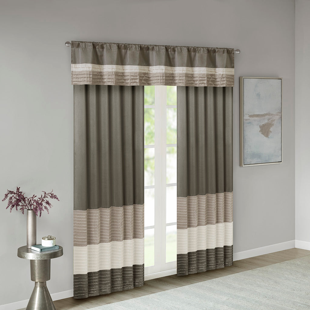 Amherst Polyoni Pintuck Window Valance - Natural