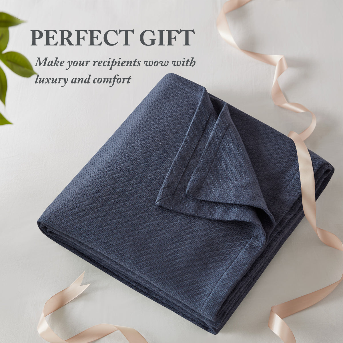 Liquid Cotton Blanket - Navy
