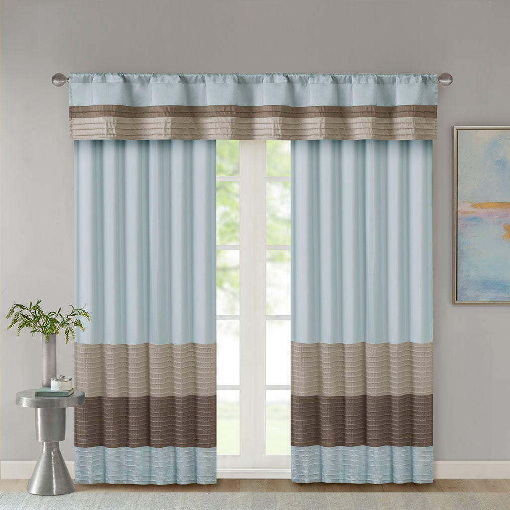 Amherst Polyoni Pintuck Window Valance - Blue