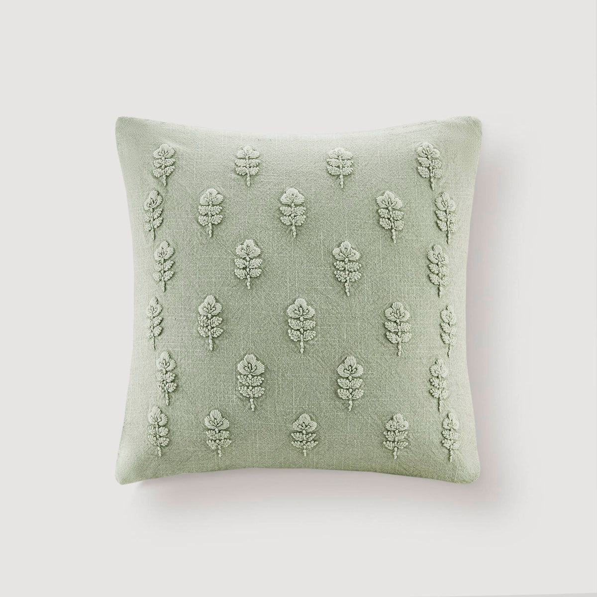 Ave Botanical 1 Piece Cotton Pillow Cover - Sage