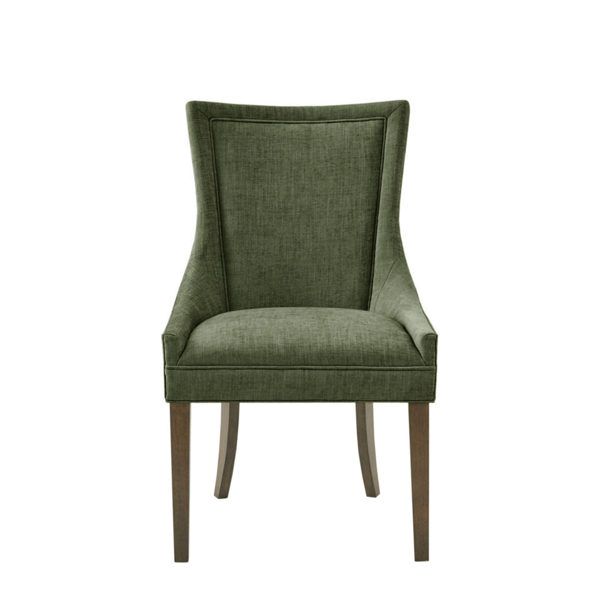 Ultra Upholstered Dining Side Chairs with wood legs (Set of 2) - Green