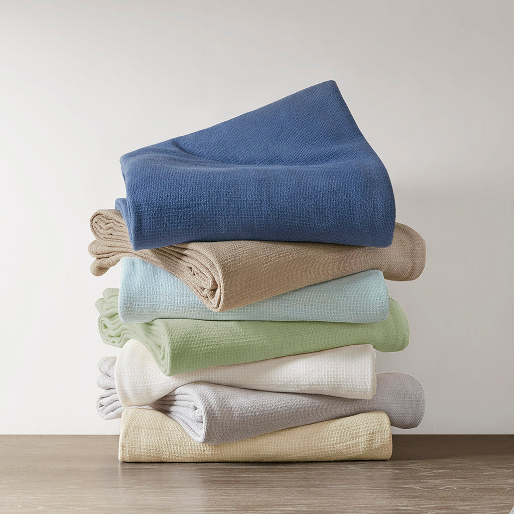 Freshspun Basketweave Cotton Blanket - Natural