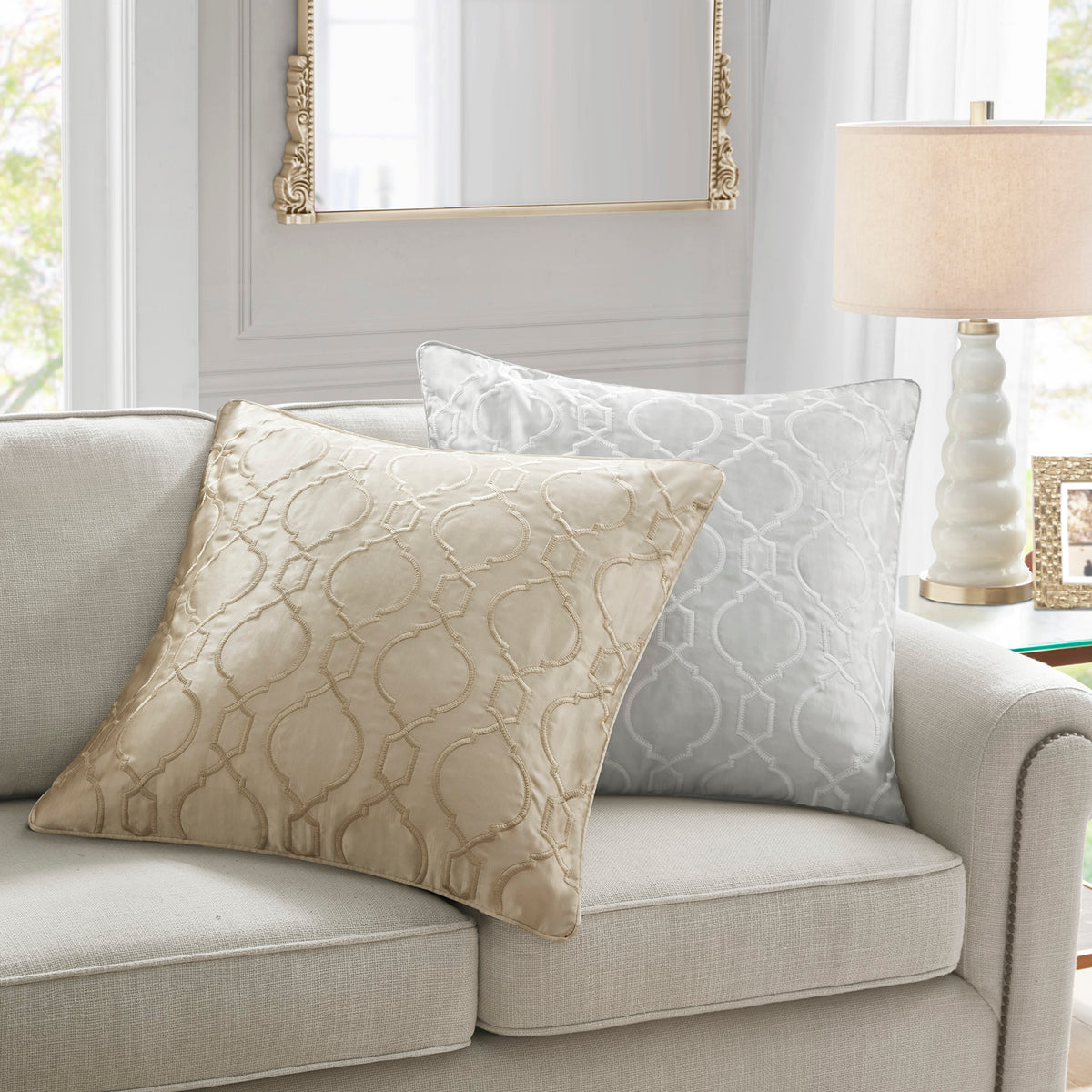 Montague European Pillow Sham - Silver