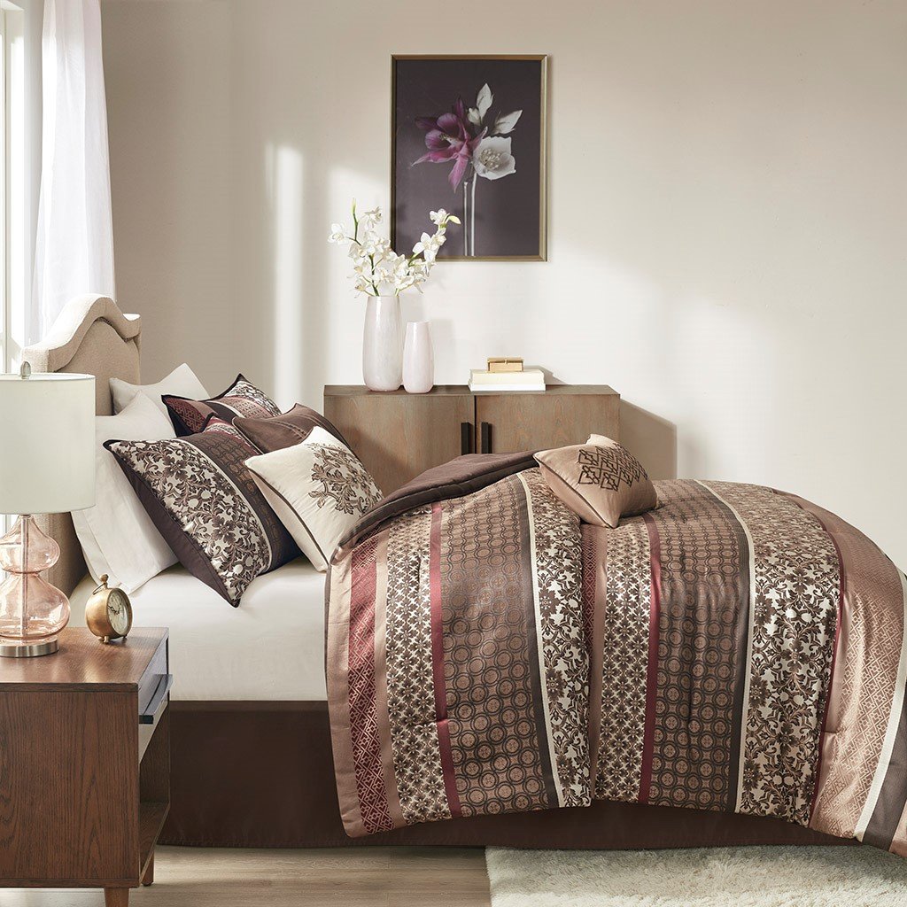 Princeton Red 7-Piece Comforter Set Comforter Sets By Olliix/JLA HOME (E & E Co., Ltd)