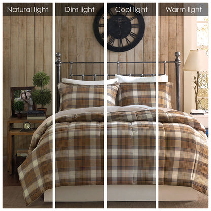 Lumberjack Classic Quilting Soft and Cozy Microfiber Solid Reverse Down Alternative Comforter Set - Multi