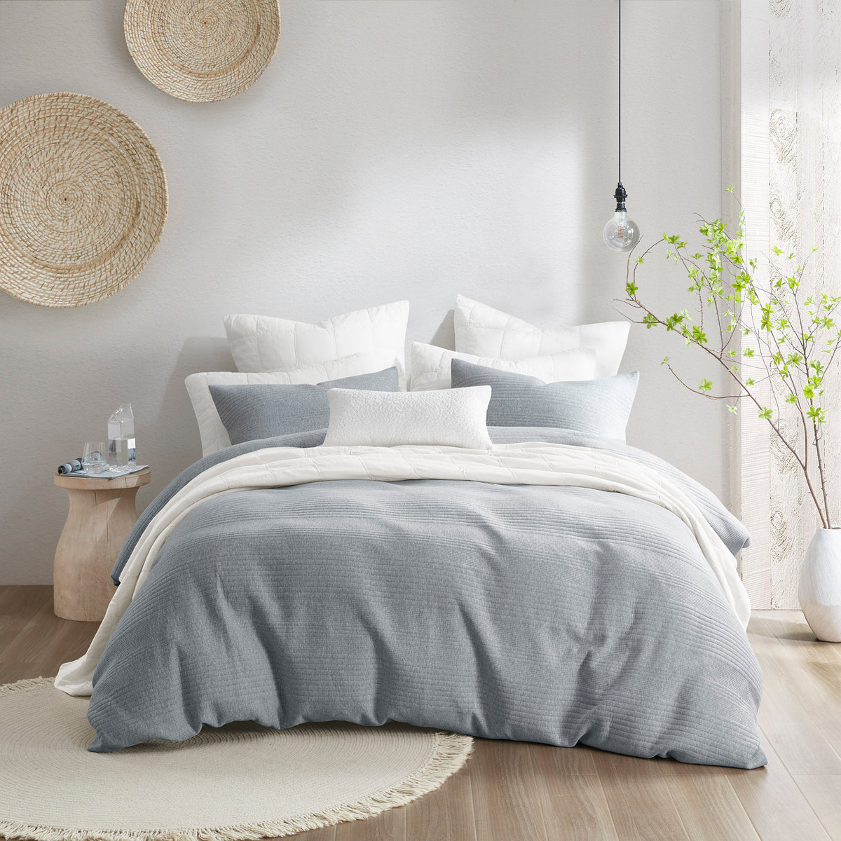 Ellis 3 Piece Duvet Set - Heathered Gray