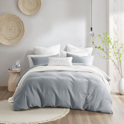 Ellis 3 Piece Duvet Set - Heathered Gray