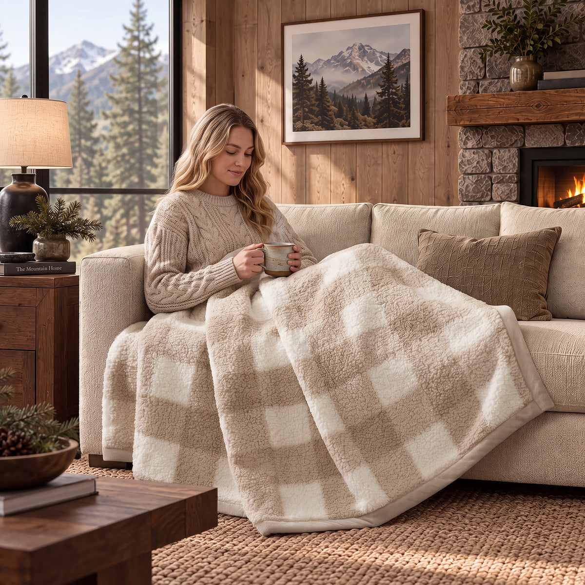 Burlington Berber Blanket - Tan Buffalo