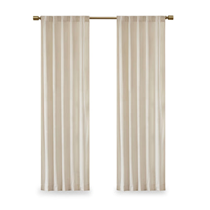 Colt Room Darkening Poly Velvet Rod Pocket/Back Tab Curtain Panel Pair - Ivory