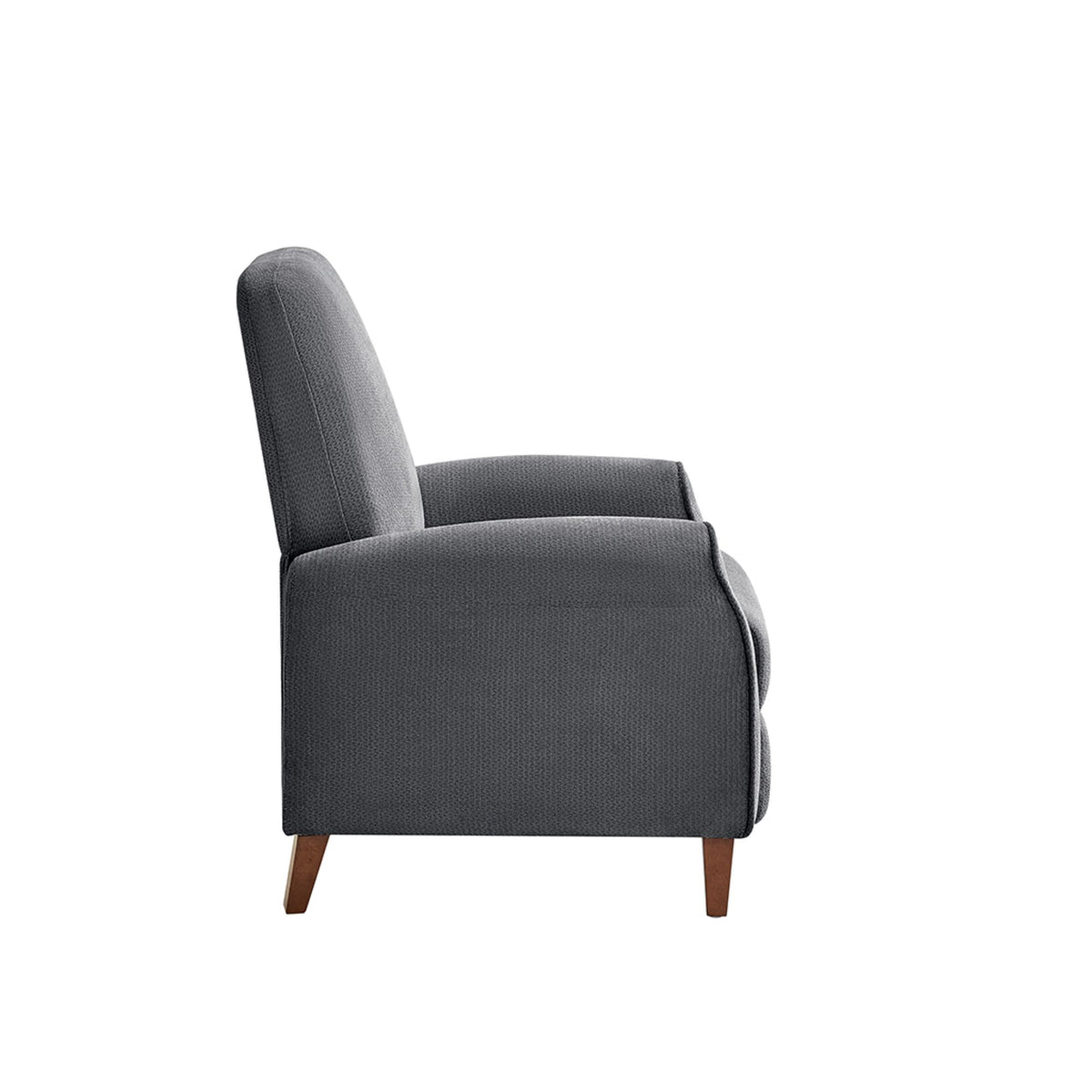 Marena Upholstered Manual Push Back Recliner - Dark Grey