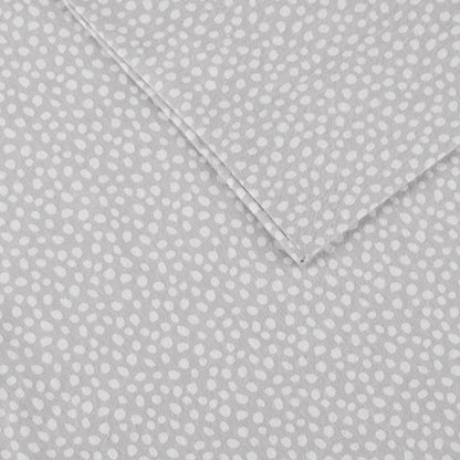 Cozy Cotton Flannel Printed Sheet Set - Grey Dots