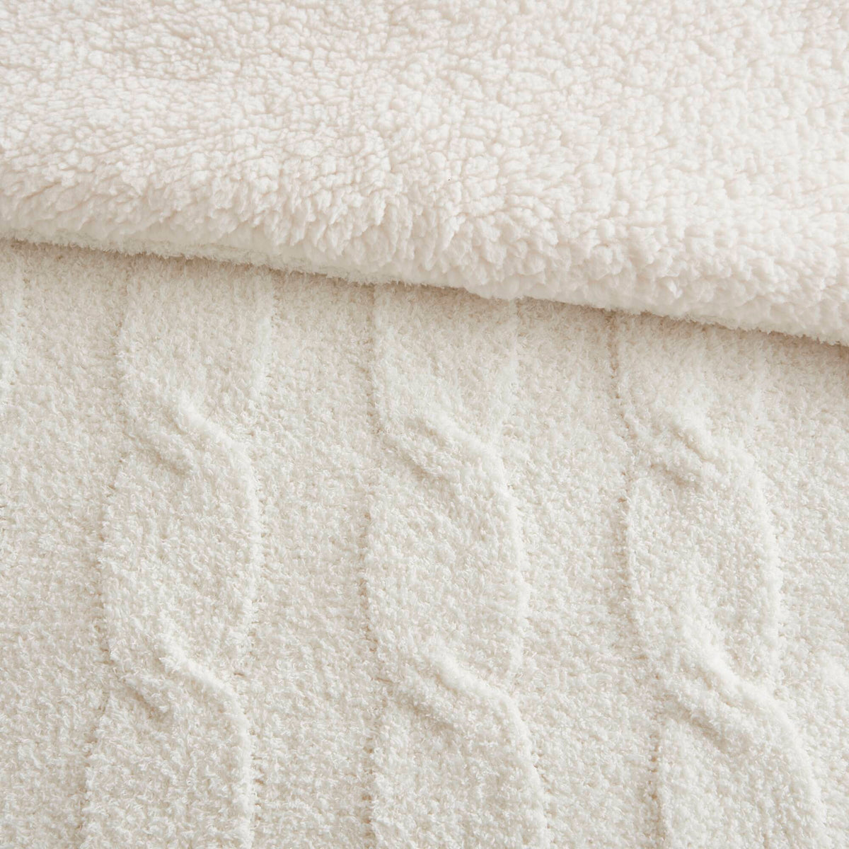 Riordan Waffle Knit Chenille Comforter Set - Ivory