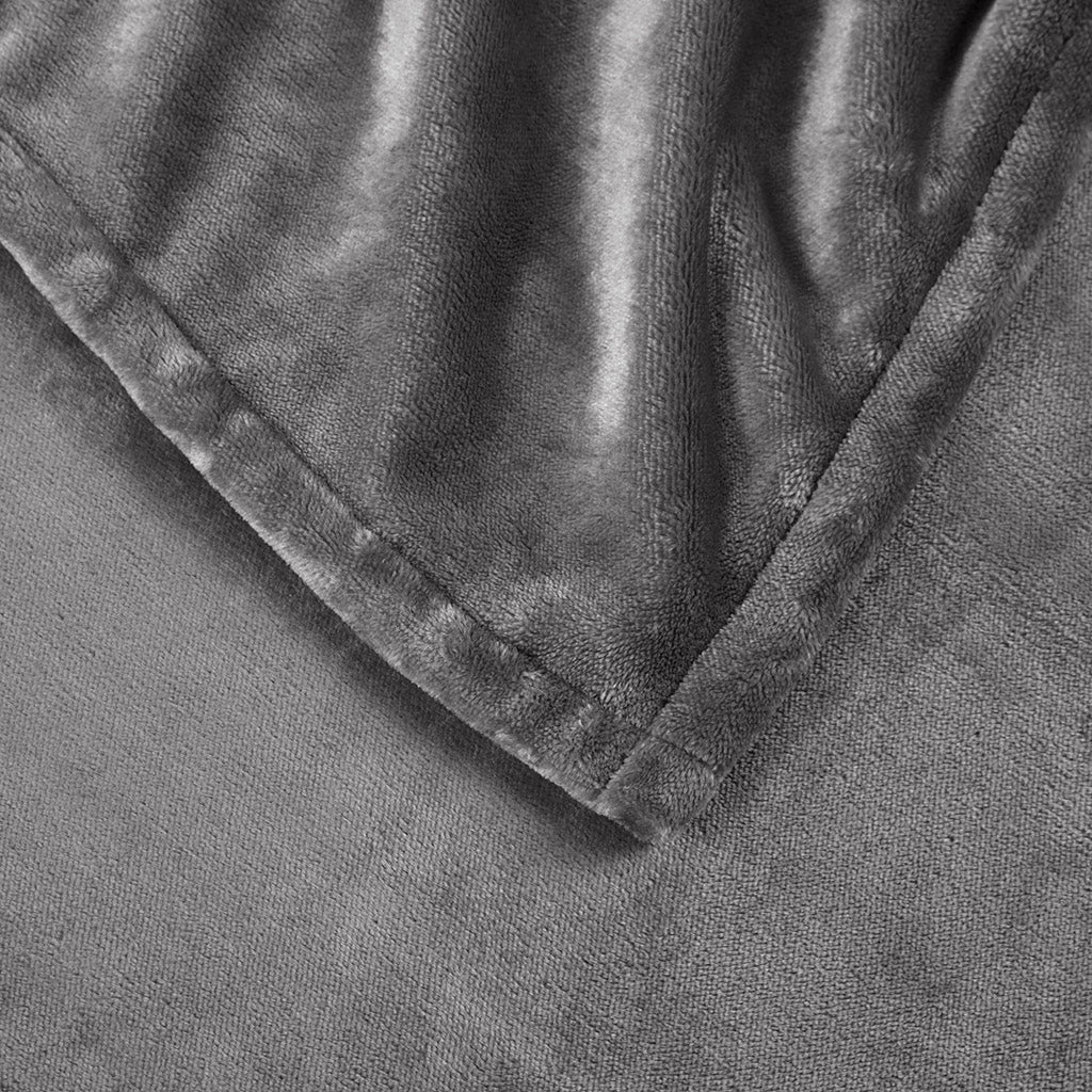 Plush Heated Blanket - Dark Grey
