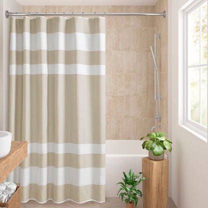 Spa Waffle Shower Curtain with 3M Treatment - Taupe