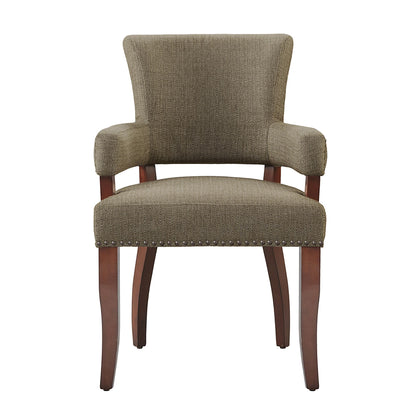 Dawson Upholstered Dining Chair with Padded Arm - Brown