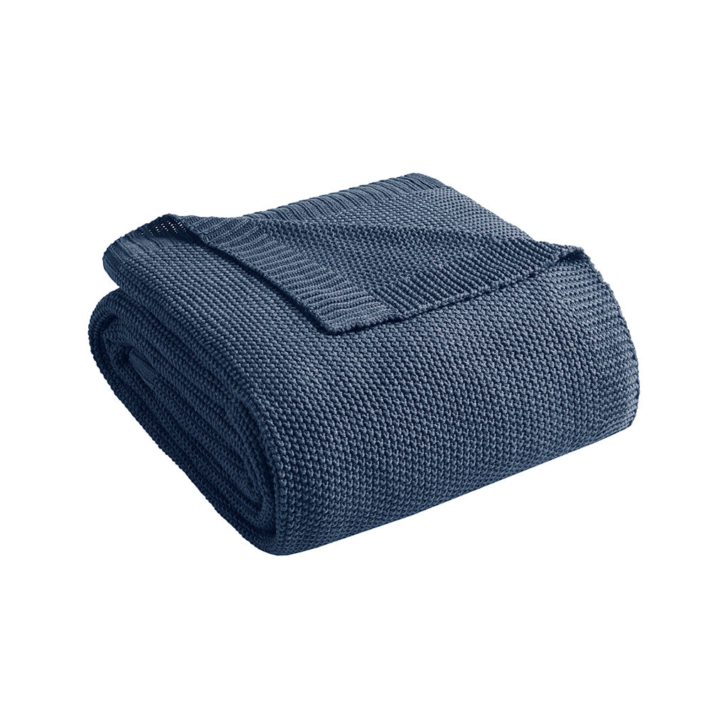 Bree Knit Blanket - Indigo