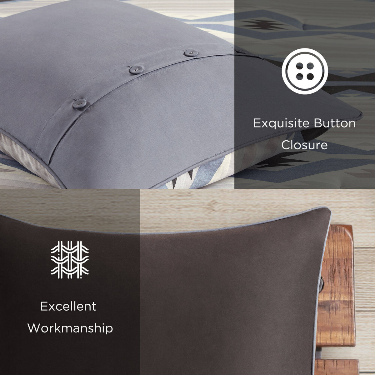Bitter Creek Oversized Comforter Set - Blue