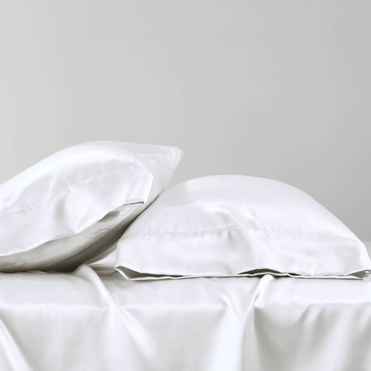 Satin Luxury 2 PC Pillowcases - White