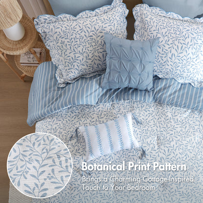 Darcy 5 Piece Print Comforter Set - Blue