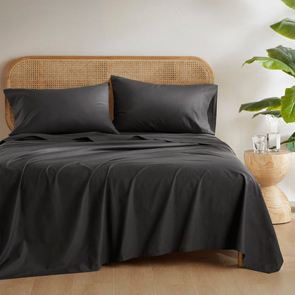 Cotton 144TC 100% Cotton Solid Sheet Set - Black
