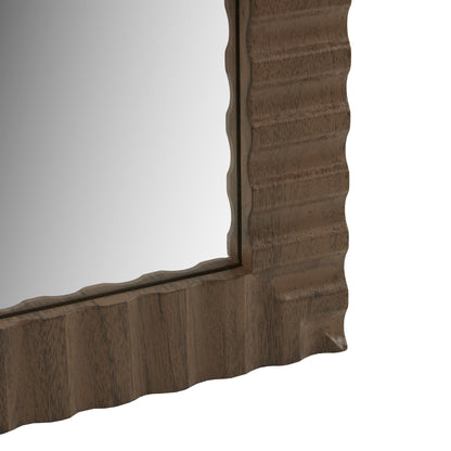 Simone Fluted Wall Mirror - Walnut Brown
