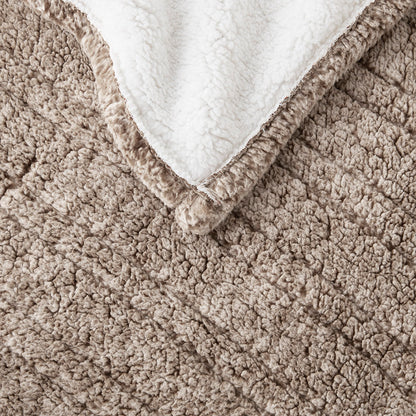 Marbled Sherpa Heated Throw - Grey
