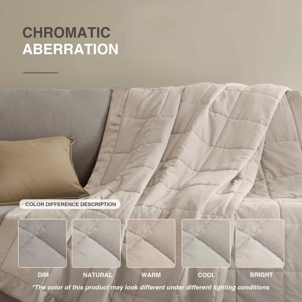Windom Lightweight Down Alternative Blanket with Satin Trim - Grey