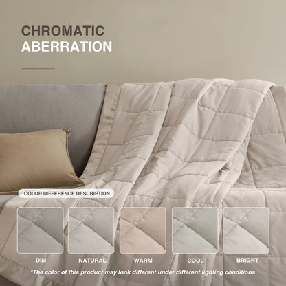 Windom Lightweight Down Alternative Blanket with Satin Trim - Grey