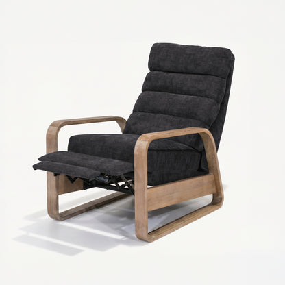 Jordan Wood framed push back Recliner - Grey